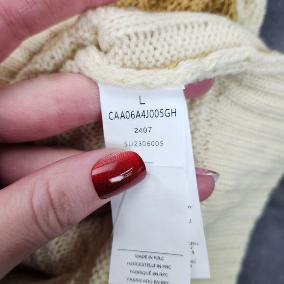 CUPSHE Womens Colorblock Round Neck Long Sleeve Sweater Large - Picture 4 of 8